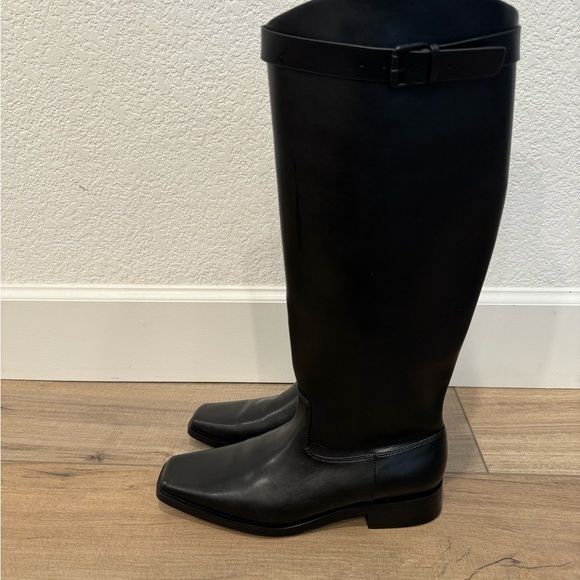Urban revivo Black Knee-High strapy faux leather riding style Boots size 39 NWT - Picture 2 of 6